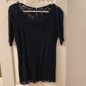 Soho Navy Lace Top